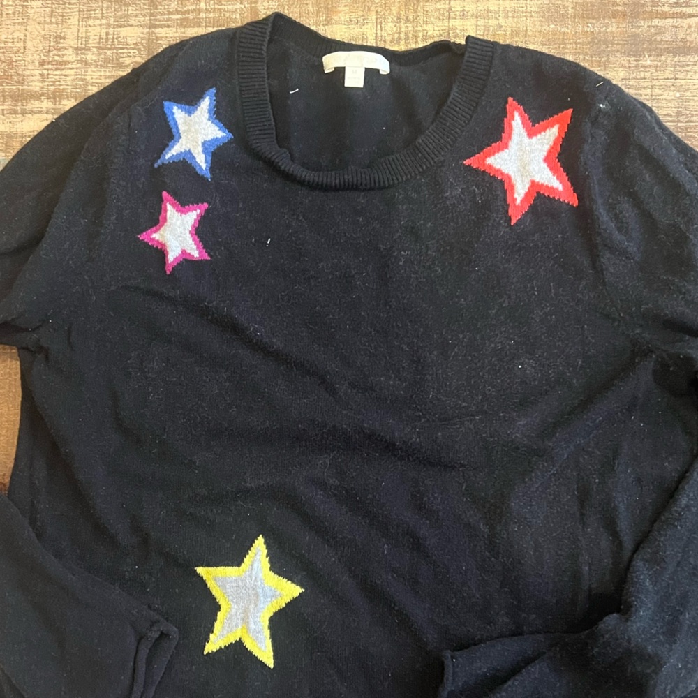 Lisa Todd cotton cashmere star sweater M - Picture 3 of 7